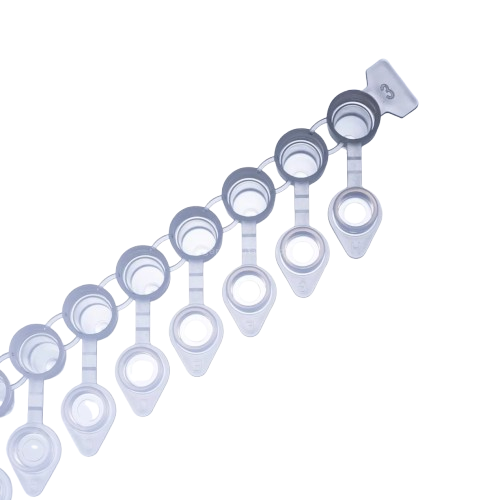 Pipettra 0.2 mL Clear Non-Sterile 8-Strip PCR Tube with Connect Cap