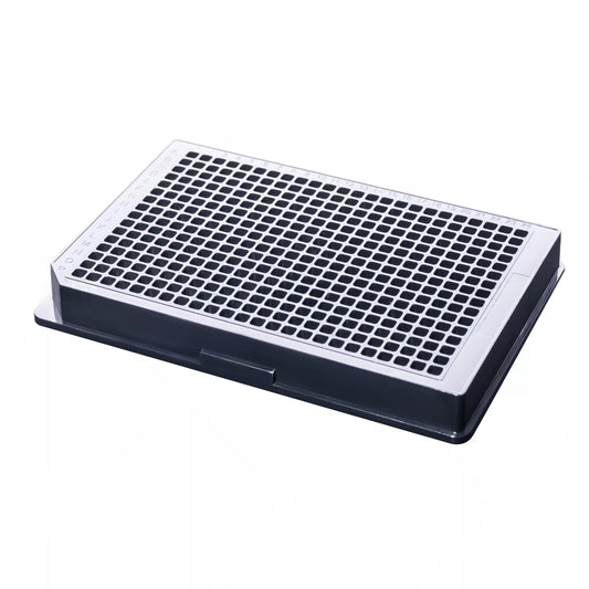 Pipettra 384-Well High-Binding ELISA Plate, Black, with Clear Lid