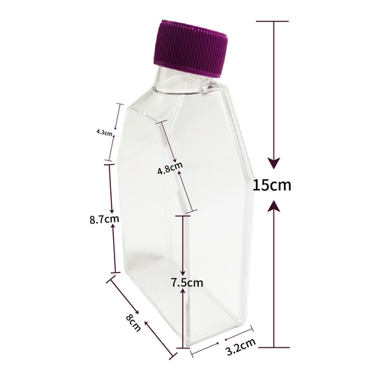 25cm² Rectangular angled Neck Cell Culture Flask