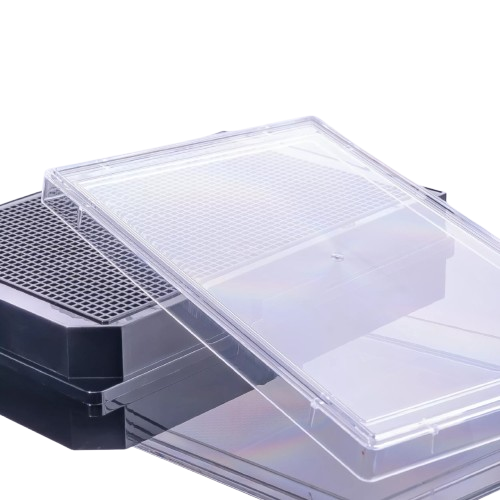 Pipettra 1536-Well Black Medium-Binding ELISA Plate with Lid, Non-Sterile