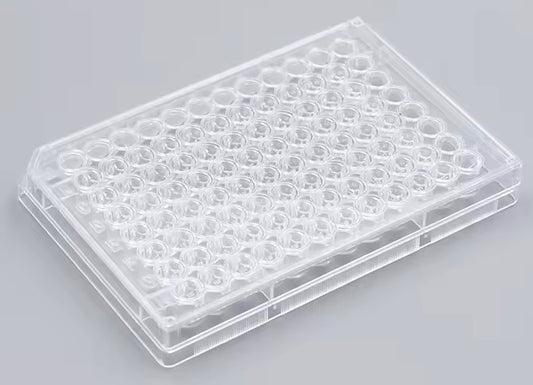 96‑Well transparent bottom white plate, ,clear cover, TC treated, sterile