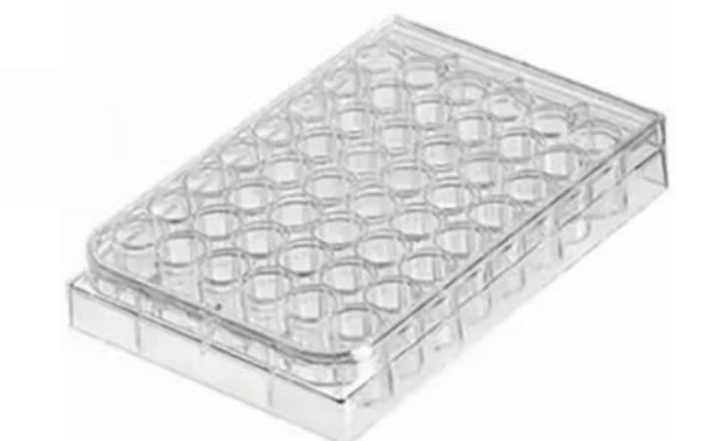 48-Well Transparent TC-Treated Cell Culture Plates with Clear Lid, Sterile, Individually Wrapped Regular