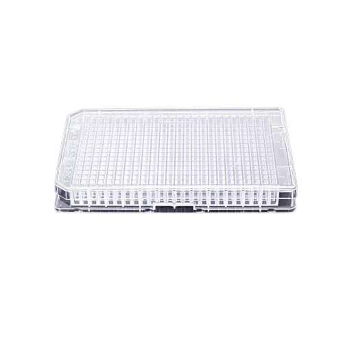 384-well Clear Flat Bottom Polystyrene TC-treated Microplates with Lid, Sterile