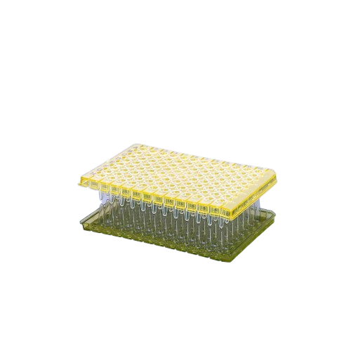 0.2 mL, PCR Plate, 96-well, semi-skirted, black lettering, yellow