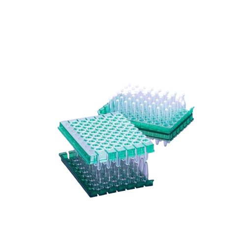 0.2 mL, PCR Plate, 96-well, Green semi-skirted, black lettering