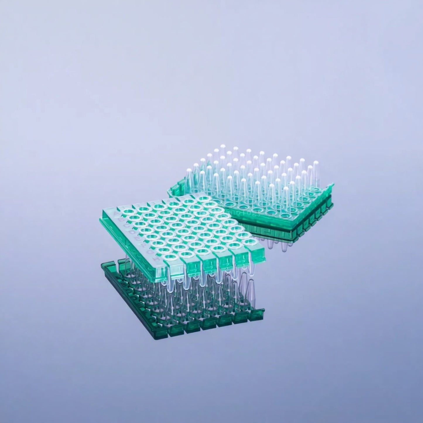 0.2 mL, PCR Plate, 96-well, Green semi-skirted, black lettering