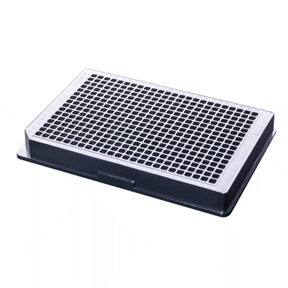 Pipettra 384-Well High-Binding ELISA Plate, Black, with Clear Lid