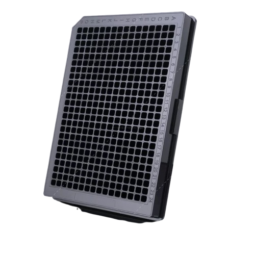 384 wells black plate ,black/clear cover TC treated sterile